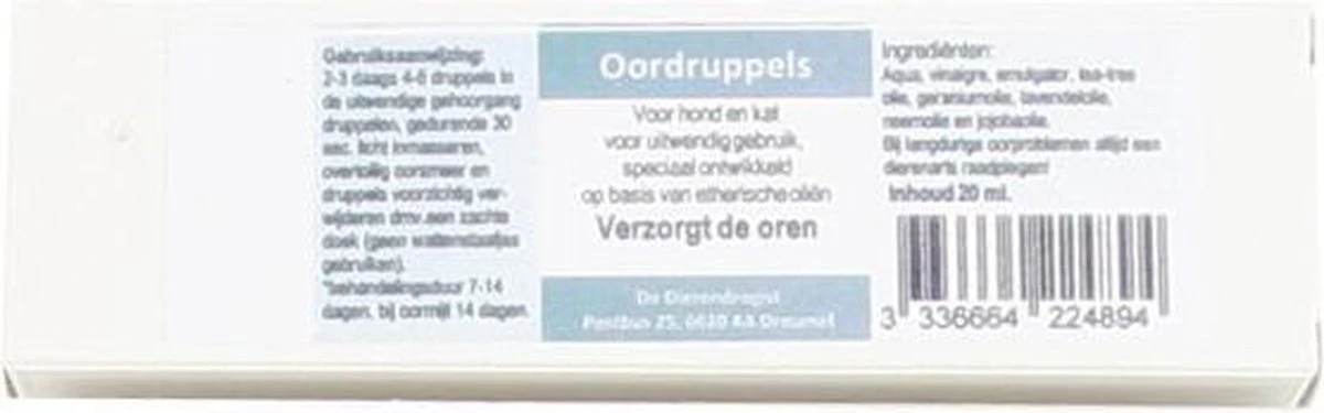 Dierendrogist Oordruppels - 20 Ml 3 Dierendrogist Oordruppels - 20 Ml