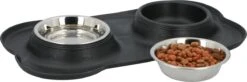 Merkloos Pet Treatment - Voerbakken Voor Huisdier Met Onderlegger - 2 X 170 Milliliter - RVS En Kunststof -Huisdier Verkoop 1200x400