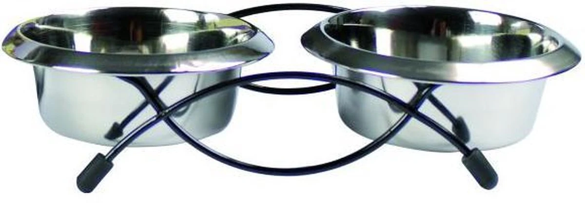 Adori Kat Standaard Met 2 Rvs Voerbakken - Voerbak - 30 X 15 X 8cm 4 Adori Kat Standaard Met 2 Rvs Voerbakken - Voerbak - 30 X 15 X 8cm - Afbeelding 2