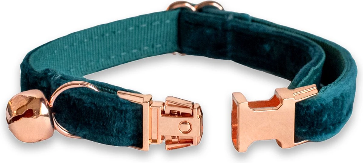 ACE Pets Kattenhalsband Met Belletje – Halsband Kat & Kitten - Kittenhalsband & Kattenbandje - Kattenbelletje - Pluche Velvet - Groen 4 ACE Pets Kattenhalsband Met Belletje – Halsband Kat & Kitten - Kittenhalsband & Kattenbandje - Kattenbelletje - Pluche Velvet - Groen - Afbeelding 2