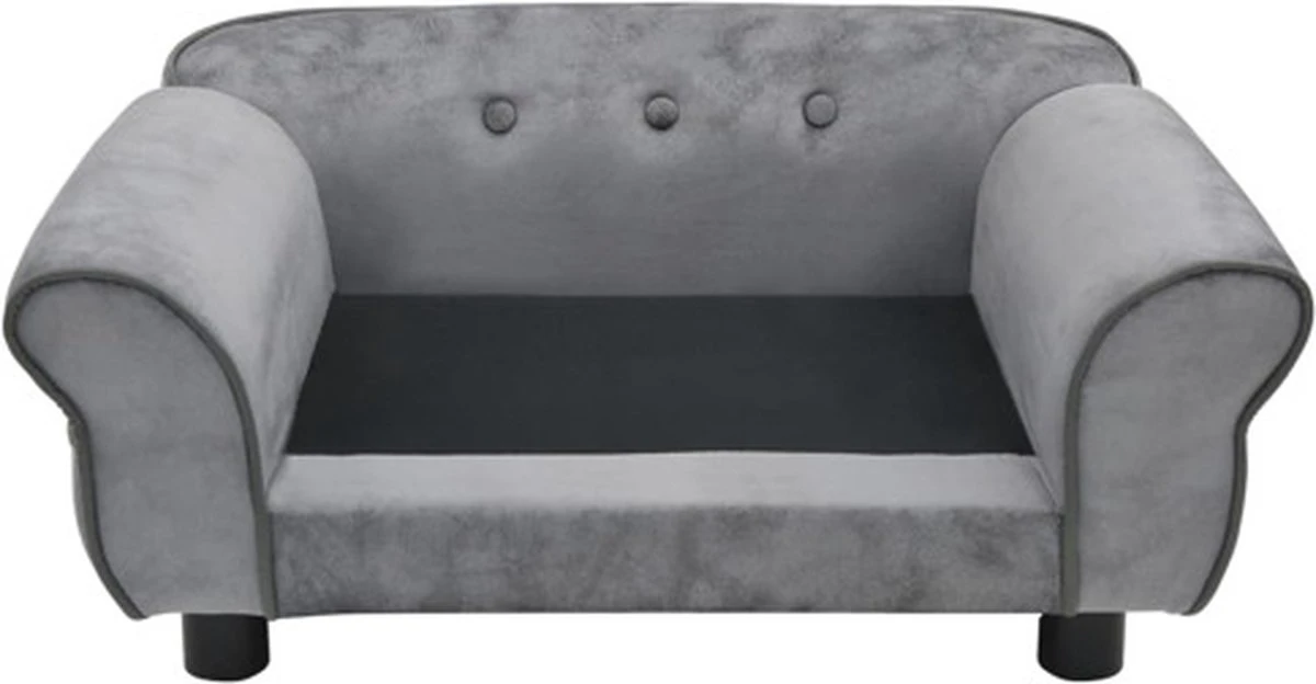 VidaXL Hondenbank 72x45x30 Cm Pluche Grijs 5 VidaXL Hondenbank 72x45x30 Cm Pluche Grijs - Afbeelding 3