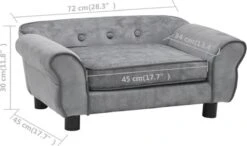 VidaXL Hondenbank 72x45x30 Cm Pluche Grijs 17 VidaXL Hondenbank 72x45x30 Cm Pluche Grijs -Huisdier Verkoop 1200x709 3