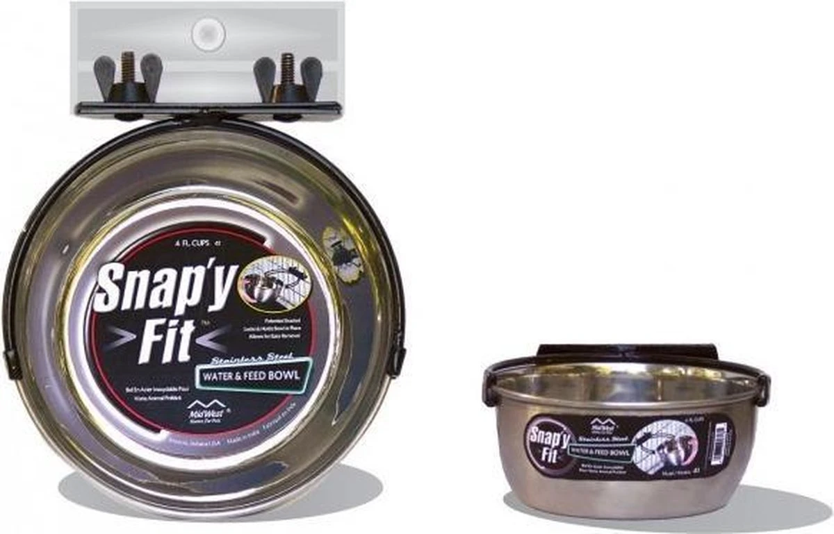 BENCH Rvs Voerbak Of Drinkbak Snap'y Met Handig Kliksysteem 296ml 4 BENCH Rvs Voerbak Of Drinkbak Snap'y Met Handig Kliksysteem 296ml - Afbeelding 2