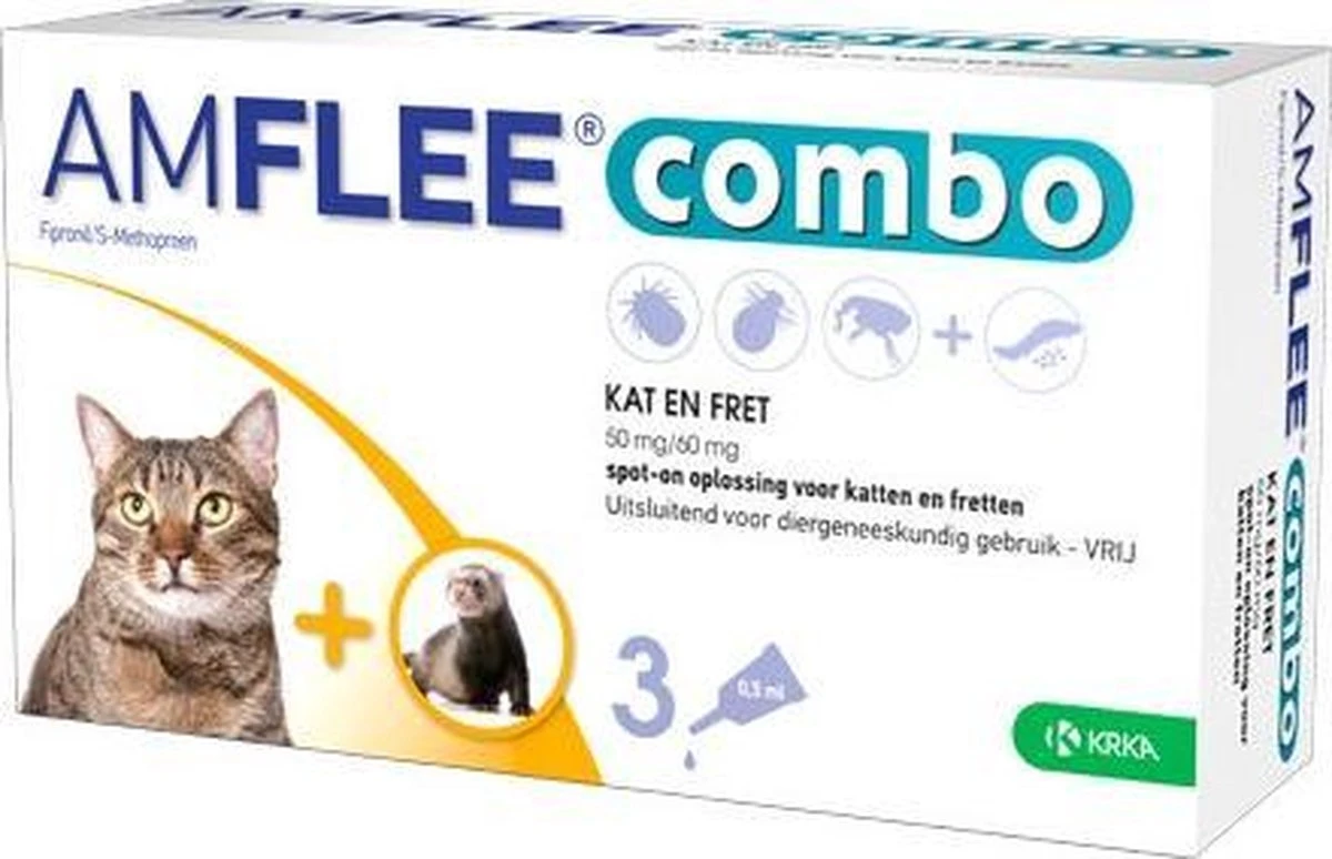 Amflee Combo Spot-on Kat - 50 Mg - 6 Pipetten 3 Amflee Combo Spot-on Kat - 50 Mg - 6 Pipetten