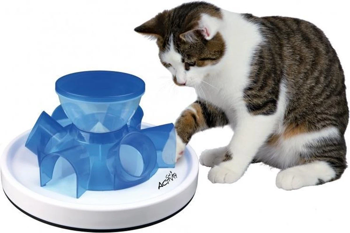 TRIXIE Kattenspeelgoed Tunnel Feeder Strategiespel - Blauw 4 TRIXIE Kattenspeelgoed Tunnel Feeder Strategiespel - Blauw - Afbeelding 2