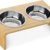 Navaris Verhoogd Dubbel Dieren Voedingsstation - 2 Kommen Voor Katten En Kleine Honden - Roestvrij Staal - Verhoogde Bamboe Standaard -Huisdier Verkoop 1200x801 6