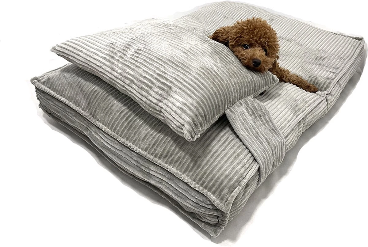 Orthopedisch Hondenkussen Grijs - Hondenmand Ribstof Premium L - Luxe Hondenbed 100x70cm - Grijs Tot 40 KG 9 Orthopedisch Hondenkussen Grijs - Hondenmand Ribstof Premium L - Luxe Hondenbed 100x70cm - Grijs Tot 40 KG - Afbeelding 7