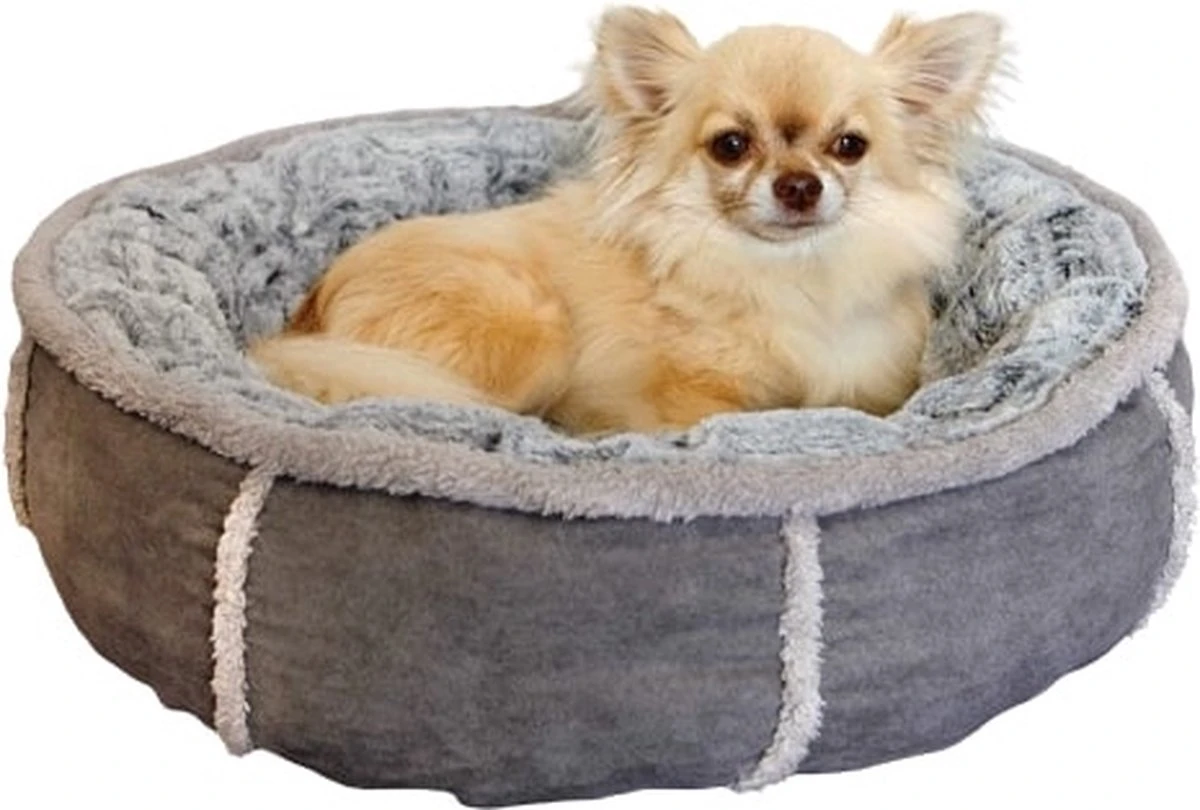 Rosewood Hondenmand Pluche Donut Grijs - 51X51X13 CM 4 Rosewood Hondenmand Pluche Donut Grijs - 51X51X13 CM - Afbeelding 2