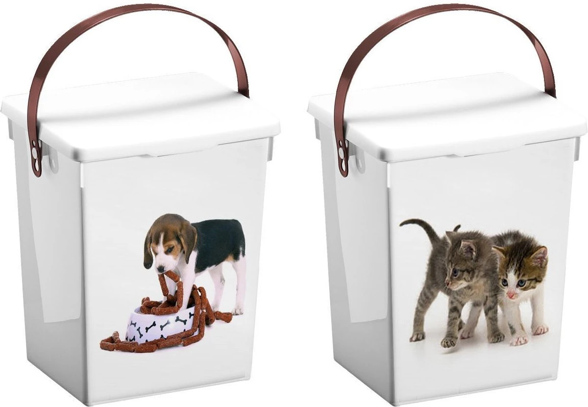 Honden - Katten - Voederbox Voedselcontainer - 5 Liter - 1 Stuk Assorti 3 Honden - Katten - Voederbox Voedselcontainer - 5 Liter - 1 Stuk Assorti