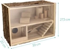 Navaris Houten Hamsterhuis - Speelhut Voor Hamsters, Kleine Knaagdieren, Gerbils, Muizen - Schuilplaats Op Twee Etages Voor Hamster, Cavia, Muis -Huisdier Verkoop 1200x846 3