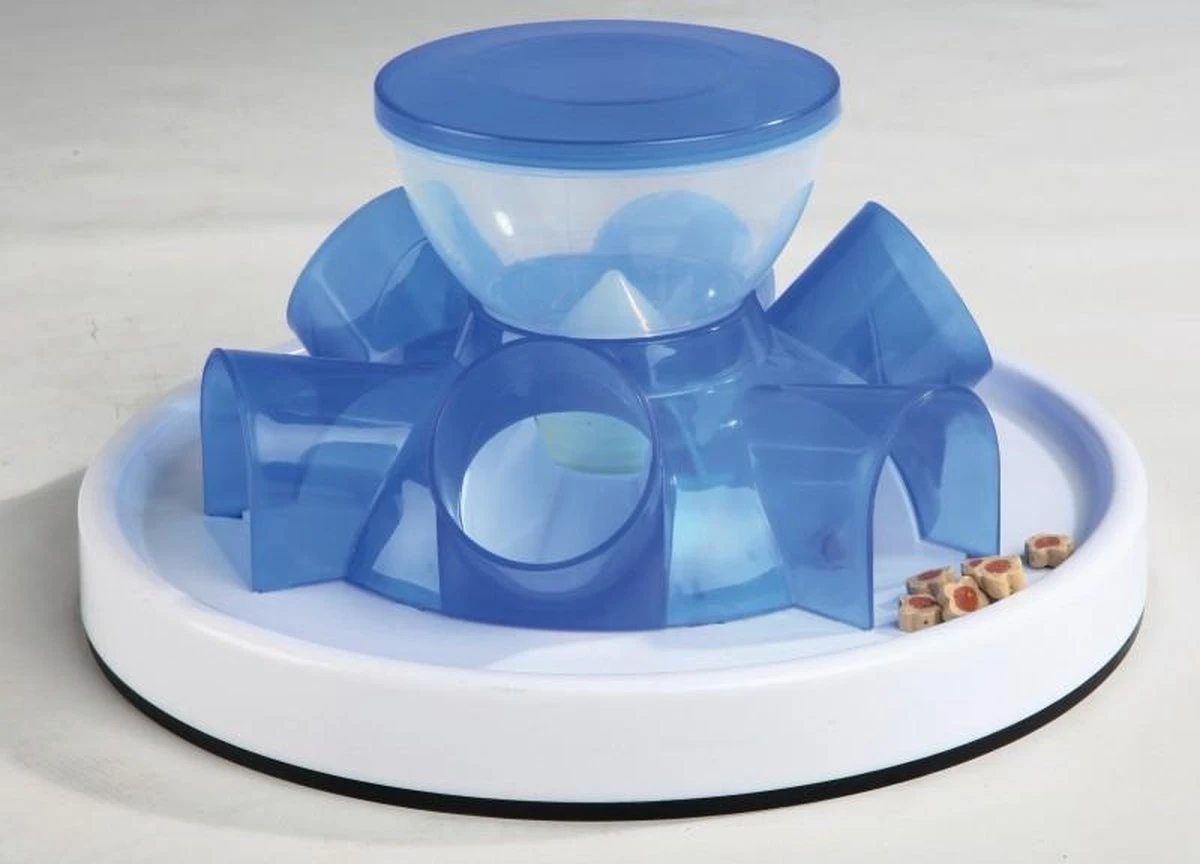 TRIXIE Kattenspeelgoed Tunnel Feeder Strategiespel - Blauw 5 TRIXIE Kattenspeelgoed Tunnel Feeder Strategiespel - Blauw - Afbeelding 3