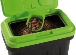 Maelson Dry Box - Voedselcontainer Zwart Groen Met Bijgeleverd Schepje - Bewaarbox In 4 Maten Van 7,5 Kg Tot 20 Kg - Maelson Dry Box 3 Zonder Schepje -Huisdier Verkoop 1200x869