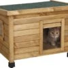 Merkloos Rexa® Kattenhuisje Van Dennenhout 57x45x43cm | Kattenmand Voor Buiten Of In Huis | Beschermt Kat Tegen Kou En Geeft Veilig Gevoel | Makkelijke Ingang | Hoogwaardig Hout | Kattenbak | Katten Huis -Huisdier Verkoop 1200x882 11