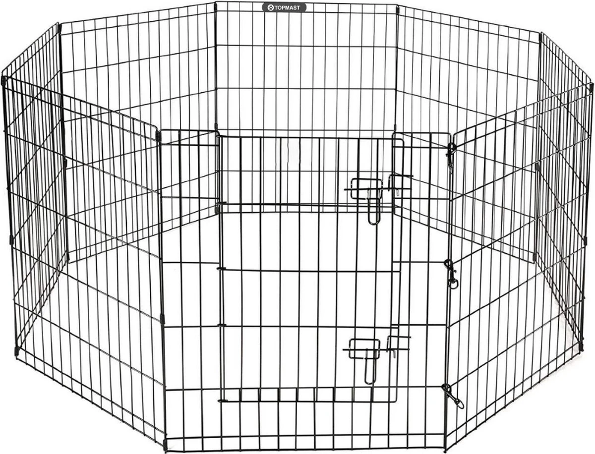 Topmast Puppyren Uitvouwbaar - Zwart - 560 Cm Omtrek - 76 Cm Hoog - Opvouwbaar - Expandable XL - Hondenren 5 Topmast Puppyren Uitvouwbaar - Zwart - 560 Cm Omtrek - 76 Cm Hoog - Opvouwbaar - Expandable XL - Hondenren - Afbeelding 3