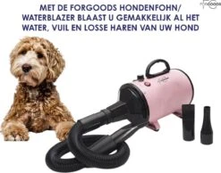 Forgoods Professionele Hondenfohn - Waterblazer Voor Honden - Hondenfohn Met 4 Opzetstukken - 2800W Verstelbaar Vermogen - Roze -Huisdier Verkoop 1200x942