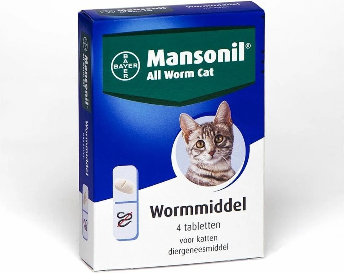 Mansonil All Worm Cat Ontworming - Kat - 4 Tabletten 3 Mansonil All Worm Cat Ontworming - Kat - 4 Tabletten
