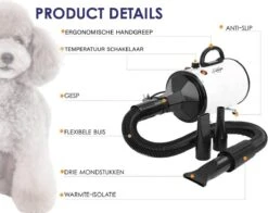 Forgoods Professionele Hondenfohn - Waterblazer Voor Honden - Hondenfohn Met 4 Opzetstukken - 2800W Verstelbaar Vermogen - Roze -Huisdier Verkoop 1200x954