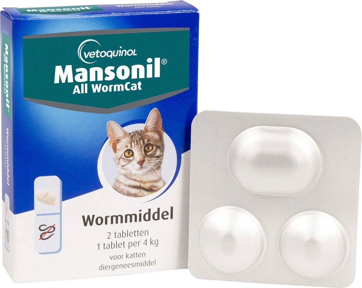 Mansonil All Worm Cat Ontworming - Kat - 2 Tabletten 7 Mansonil All Worm Cat Ontworming - Kat - 2 Tabletten - Afbeelding 5