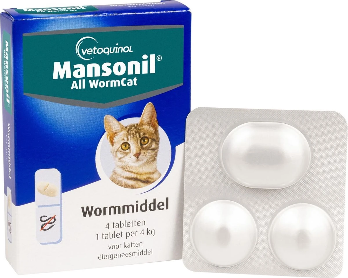 Mansonil All Worm Cat Ontworming - Kat - 4 Tabletten 6 Mansonil All Worm Cat Ontworming - Kat - 4 Tabletten - Afbeelding 4
