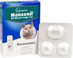 Mansonil All Worm Large Cat Ontworming - Grote Kat - 2 Tabletten -Huisdier Verkoop 1200x960 7