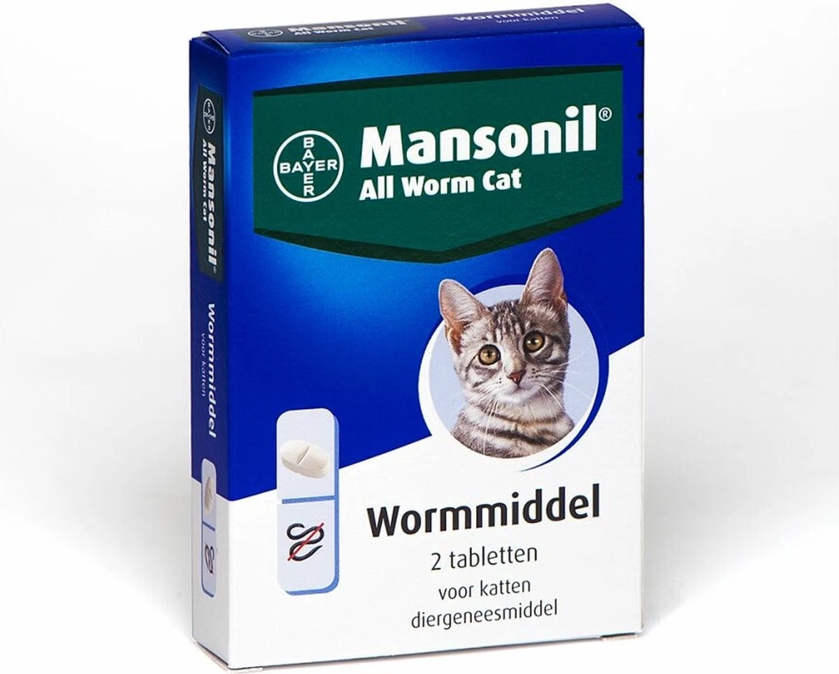 Mansonil All Worm Cat Ontworming - Kat - 2 Tabletten 3 Mansonil All Worm Cat Ontworming - Kat - 2 Tabletten