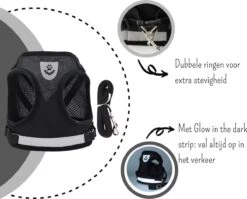 Merkloos Kittentuigje - Kattentuigje Reflecterend - Kattenharnas - Kattentuig Met Looplijn - Zwart - Maat XS -Huisdier Verkoop 1200x967 4