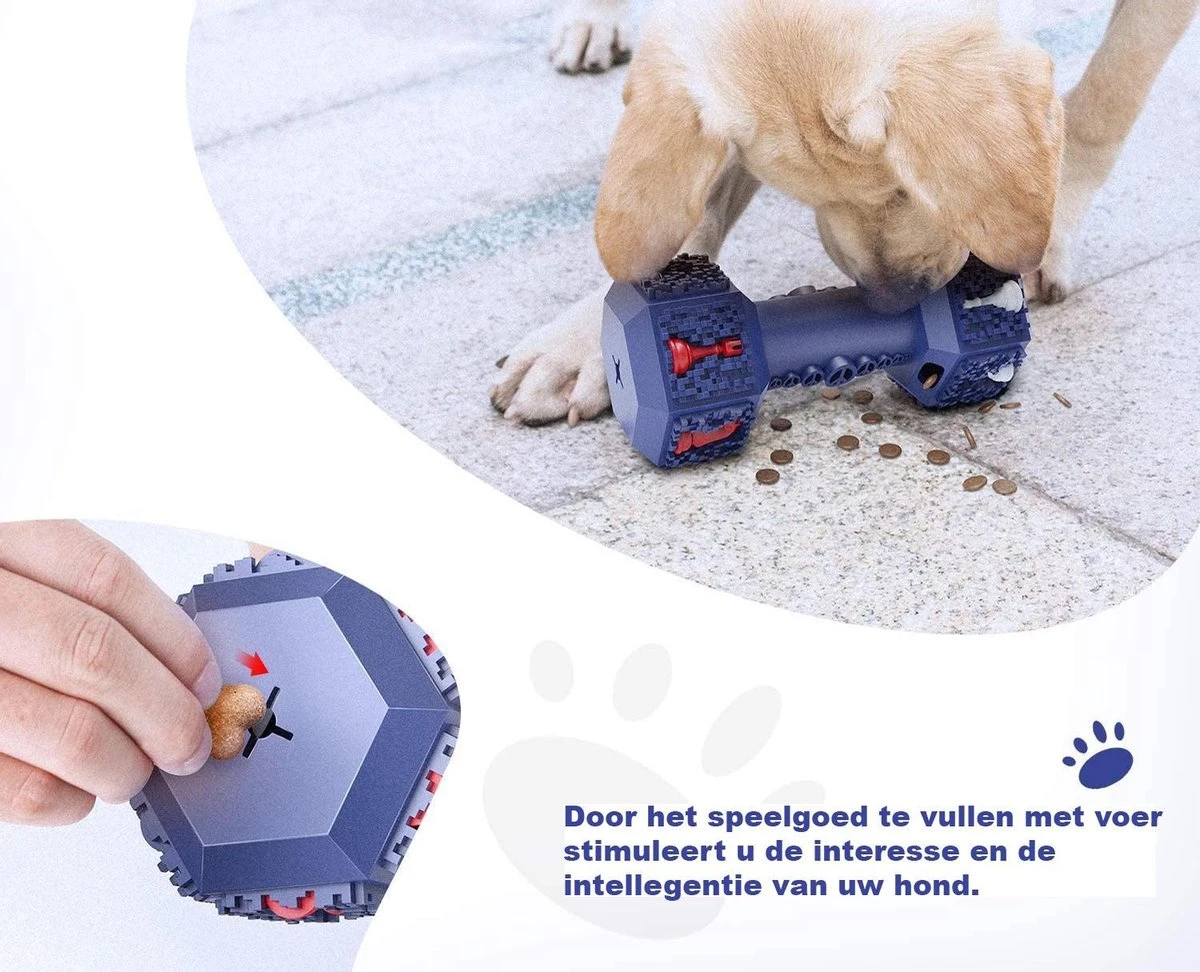 PetPetrol Honden Speelgoed -Dumbbell -Geschikt Voor Kleine En Middelgrote Honden- Tanden Schoonmaken- Kauwen- Haltervorm- Blauw- Natuurrubber Met Ananas Smaak 5 PetPetrol Honden Speelgoed -Dumbbell -Geschikt Voor Kleine En Middelgrote Honden- Tanden Schoonmaken- Kauwen- Haltervorm- Blauw- Natuurrubber Met Ananas Smaak - Afbeelding 3