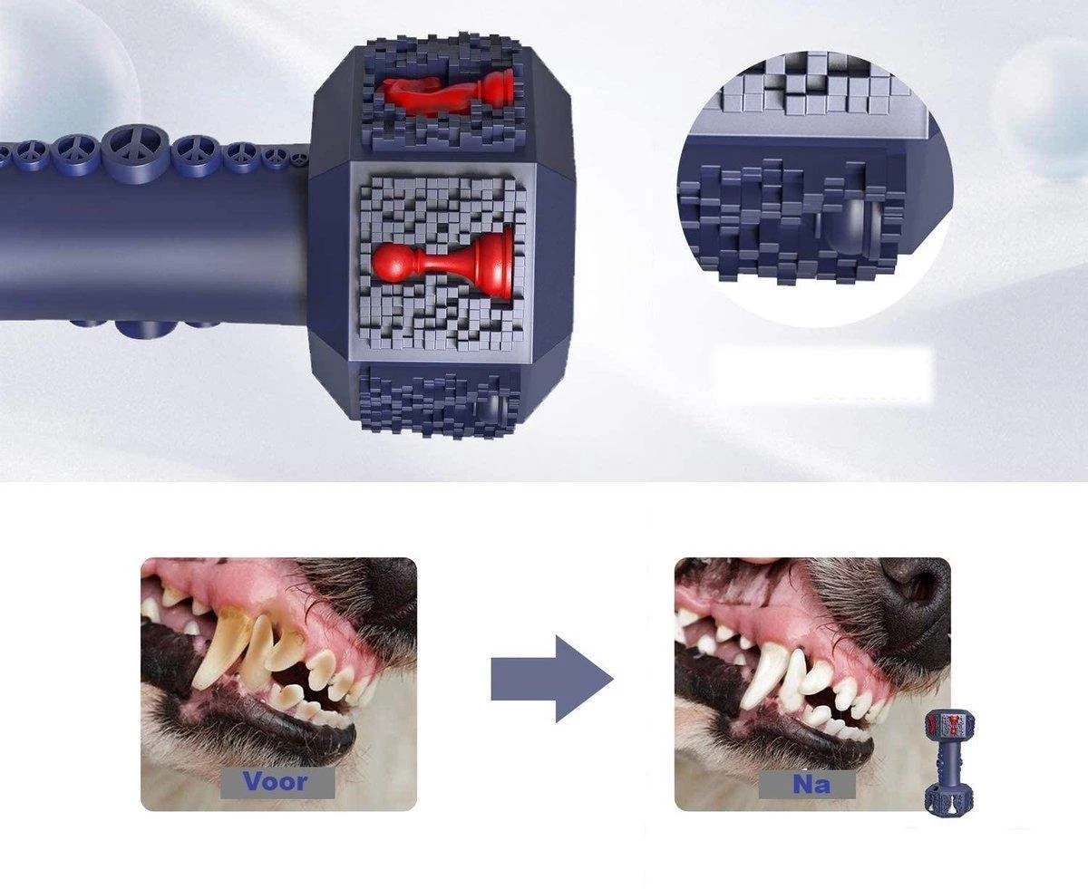 PetPetrol Honden Speelgoed -Dumbbell -Geschikt Voor Kleine En Middelgrote Honden- Tanden Schoonmaken- Kauwen- Haltervorm- Blauw- Natuurrubber Met Ananas Smaak 8 PetPetrol Honden Speelgoed -Dumbbell -Geschikt Voor Kleine En Middelgrote Honden- Tanden Schoonmaken- Kauwen- Haltervorm- Blauw- Natuurrubber Met Ananas Smaak - Afbeelding 6