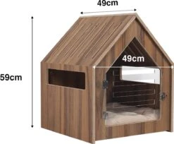 Hondenbench Van Hout - Inclusief Foam Hondenbed - M - Antraciet - 49x49x59cm -Huisdier Verkoop 1200x992 5