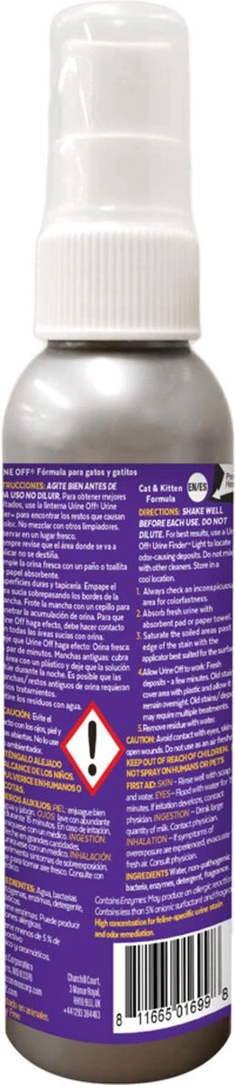 Urine Off - Geur En Vlekverwijderaar Voor Kitten En Kat Urine 118 Ml 4 Urine Off - Geur En Vlekverwijderaar Voor Kitten En Kat Urine 118 Ml - Afbeelding 2