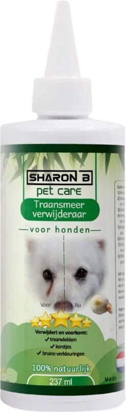 Traansmeer Verwijderaar Hond - Mega Fles - 237ml - Traanstreep Remover - Traansmeer Remover - Tegen Korstjes En Verkleuringen Bij Honden Met Lichte Vacht