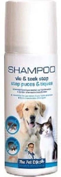 BSI The Pet Doctor - Vlo En Teek Stop Shampoo - Honden En Katten - Dierenverzorging - Voor De Afweer Van Teken, Vlooien En Andere Insecten Bij Honden En Katten - 200 Ml