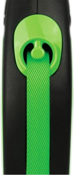 Flexi New Neon Tape - Hondenriem - Zwart/Groen - M - 5 M - (<25 Kg) -Huisdier Verkoop 508x1200