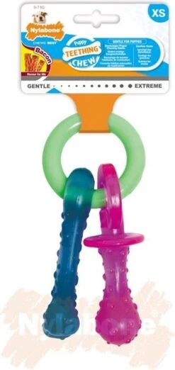 Nylabone Puppy Teething Pacifier Flexible - Hondenspeelgoed - Bacon 215x100x38 Mm 108 G Roze Blauw Groen Tot 11kg Small -Huisdier Verkoop 568x1200 4