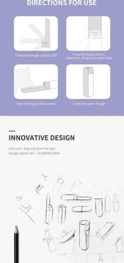 Vouwbare Honden Waterfles 420ml - Honden Fles Water - Honden Bidon - Honden Drinkfles - Paars -Huisdier Verkoop 569x1200