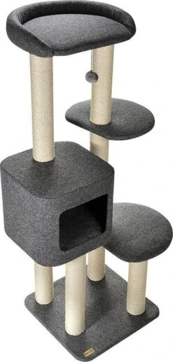 Krabpaal Kat Grijs - Kattenspeeltjes - Krabpalen - 50 X 50 X 140 Cm - 3 Verdiepingen - Sisal Touw - Kattenboom 11 Krabpaal Kat Grijs - Kattenspeeltjes - Krabpalen - 50 X 50 X 140 Cm - 3 Verdiepingen - Sisal Touw - Kattenboom -Huisdier Verkoop 573x1200 7