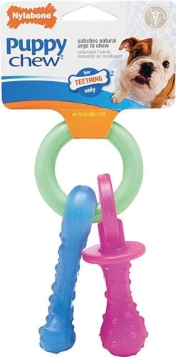 Nylabone Puppy Teething Pacifier Flexible - Hondenspeelgoed - Bacon 215x100x38 Mm 108 G Roze Blauw Groen Tot 11kg Small -Huisdier Verkoop 592x1200 3