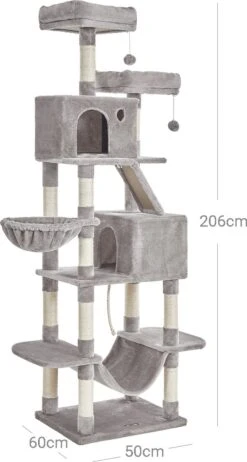Signature Home Extra XXl Krabpaal - Krabpaal Lichtgrijs - Kattenboom - 206cm 10 Signature Home Extra XXl Krabpaal - Krabpaal Lichtgrijs - Kattenboom - 206cm -Huisdier Verkoop 642x1200 6