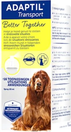 Adaptil Antistressmiddel - Transport Spray Hond - 20 Ml -Huisdier Verkoop 644x1200 2