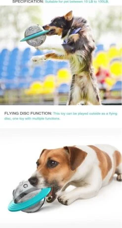 Merkloos Hondenspeeltje UFO Blauw Geschikt Voor Puppy's Tot En Met Grote Honden - Honden Speelgoed - Anti Bijt Speelgoed - Voerbal - Honden Speelgoed Intelligentie - Bijtspeelgoed - Interactieve Hond - Hondenspeeltjes - Traingsbal - Sterk Materiaal - Blauw -Huisdier Verkoop 645x1200 5