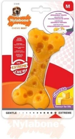 Nylabone Extreme Kauwbot Met Kaassmaak - Voor De Krachtigste Kauwers - Vulbaar Met Smeersels Zoals Pindakaas - XS/M/L - Large -Huisdier Verkoop 645x1200 6