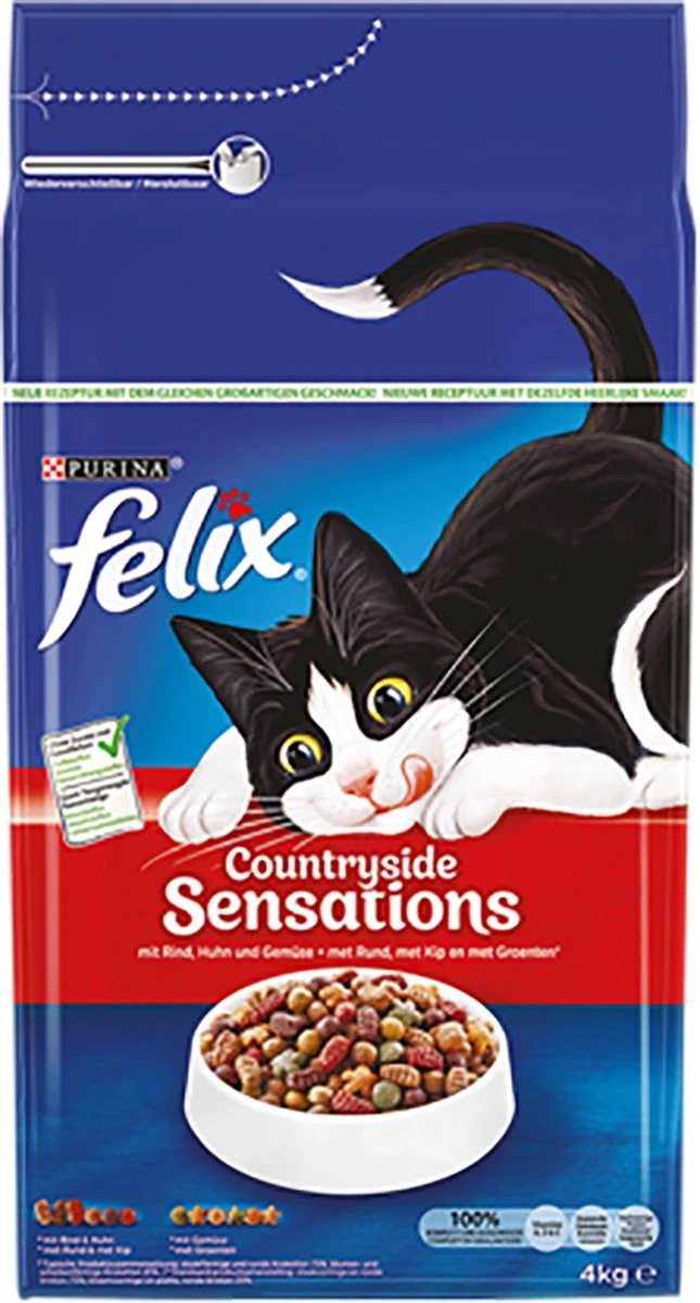 Felix Meaty Sensations - Katten Droogvoer - Rund, Kip & Groenten - 4kg 14 Felix Meaty Sensations - Katten Droogvoer - Rund, Kip & Groenten - 4kg - Afbeelding 12