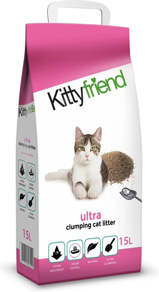 Kitty Friend Ultra Kattenbakvulling 15 Liter 3 Kitty Friend Ultra Kattenbakvulling 15 Liter