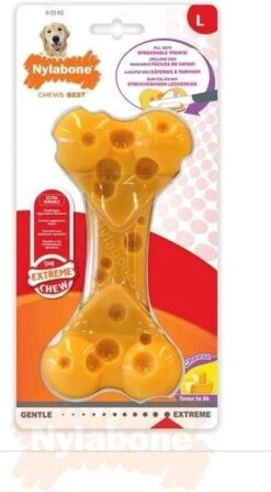 Nylabone Extreme Kauwbot Met Kaassmaak - Voor De Krachtigste Kauwers - Vulbaar Met Smeersels Zoals Pindakaas - XS/M/L - Large -Huisdier Verkoop 663x1200 1