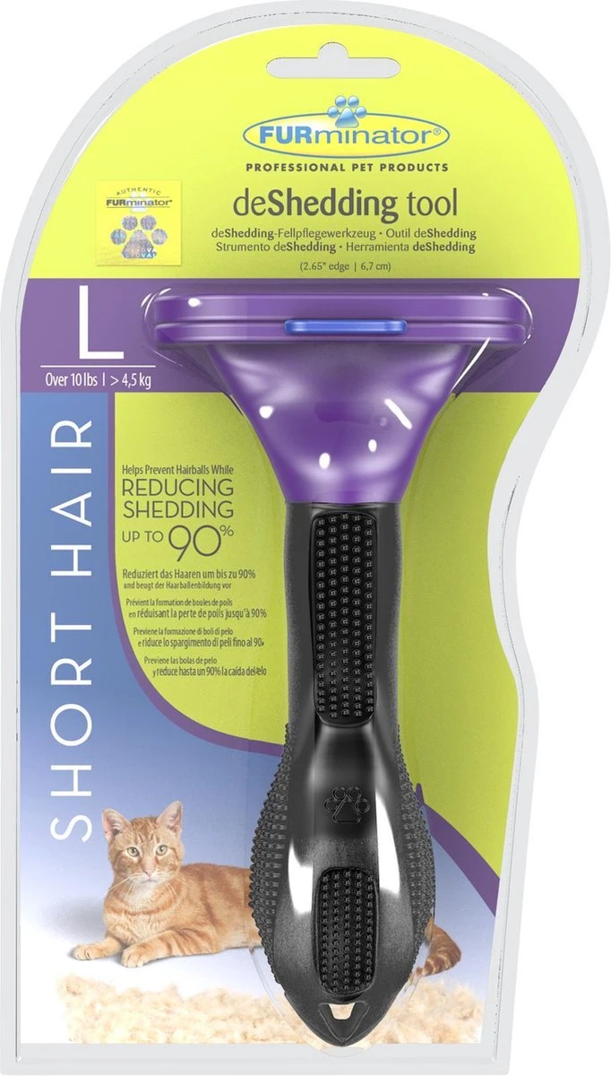 Furminator Kat Kortharig - Kattenborstel - L 4 Furminator Kat Kortharig - Kattenborstel - L - Afbeelding 2