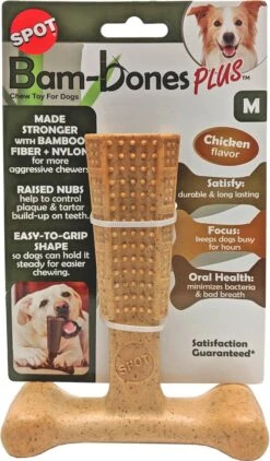 Spot Bam-Bones Plus Easy Grip - Veilig Kauwbot Voor Honden - Speciaal Voor Sterke Kauwers - Verzorgt Het Gebit Van De Hond - Rund Of Kip - S/M/L - Maat: Large, Smaak: Kip -Huisdier Verkoop 702x1200