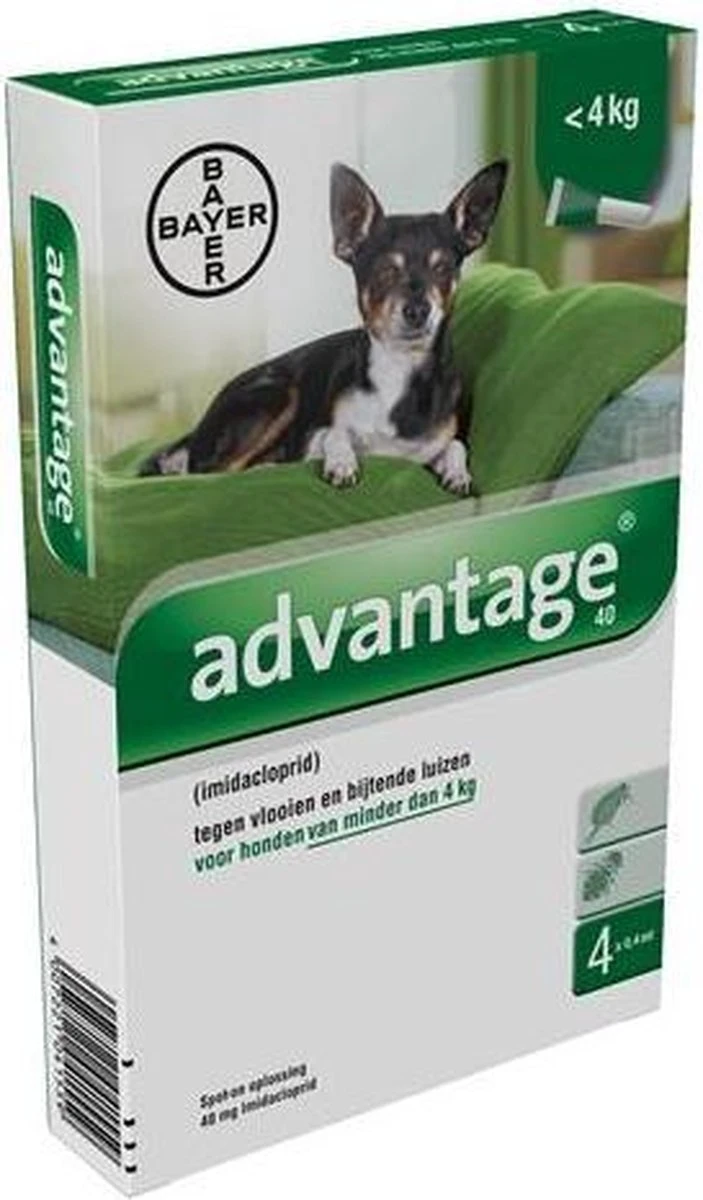 Bayer Advantage 100 Hond 4-10 Kg - 4 Pipetten à 1,0 Ml 5 Bayer Advantage 100 Hond 4-10 Kg - 4 Pipetten à 1,0 Ml - Afbeelding 3
