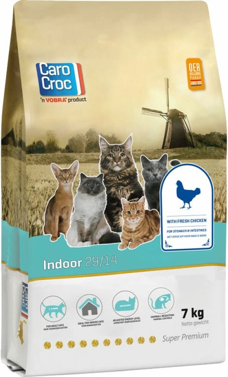 CaroCroc Indoor - Kip - Kattenvoer - 7kg 3 CaroCroc Indoor - Kip - Kattenvoer - 7kg