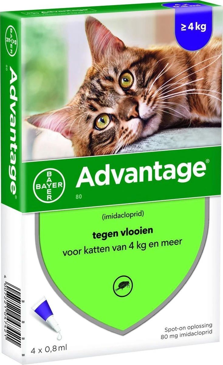 Bayer Anti Vlooienmiddel Advantage 80 > 4 Kg - 4 X 0,8 Ml 16 Bayer Anti Vlooienmiddel Advantage 80 > 4 Kg - 4 X 0,8 Ml - Afbeelding 14