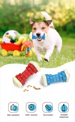 3-in-1 Hondenkauwbot - Gebitsverzorging - IQ Training - Voedsel Afgifte Functie - Geometrisch Ontwerp - Duurzaam & Milieuvriendelijk - Kauwbot - Honden - Hondenbot - Rood -Huisdier Verkoop 741x1200 1